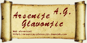 Arsenije Glavonjić vizit kartica